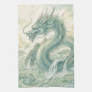 Linge De Cuisine Dragon Renard Mystique Art Aquarelle (2)