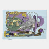 Linge De Cuisine Dragon Sorcier Celtique Fantastique Violet (Horizontal)