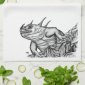 Linge De Cuisine Dragon sur le rocher (Plié)