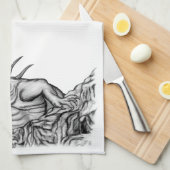 Linge De Cuisine Dragon sur le rocher (Quart Plié)