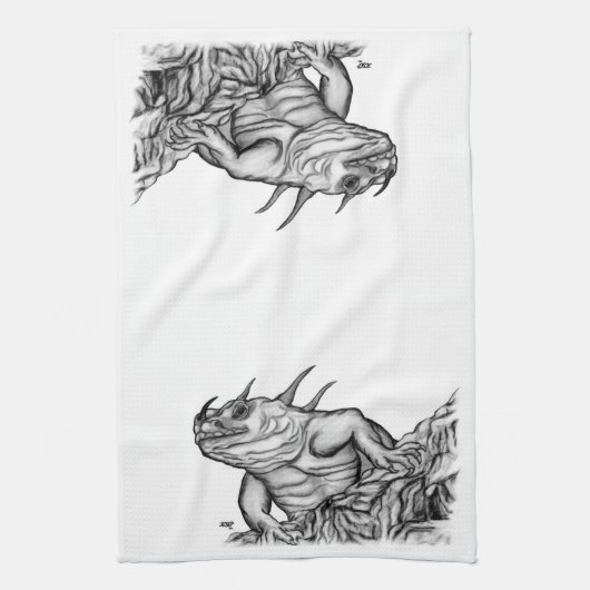 Linge De Cuisine Dragon sur le rocher (Vertical)