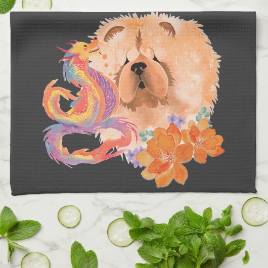 Linge De Cuisine DRAGON-TALEZ CHOW Année du dragon (Plié)