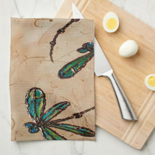 Linge De Cuisine Dragonflies Crème rustique