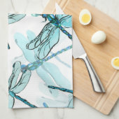Linge De Cuisine Dragonflies élégantes : Aquarelle (Quart Plié)