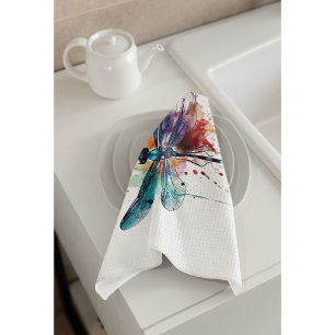 Linge De Cuisine Dragonfly à l'aquarelle