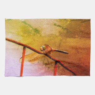 Linge De Cuisine Dragonfly On Wire Fence Abstrait