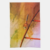 Linge De Cuisine Dragonfly On Wire Fence Abstrait (Vertical)
