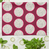 Linge De Cuisine Dragonfruit/tranches stylisées de fruit fruit de (Plié)