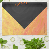 Linge De Cuisine Dragons Oeil orange et noir Monogramme (Plié)