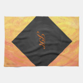 Linge De Cuisine Dragons Oeil orange et noir Monogramme (Horizontal)