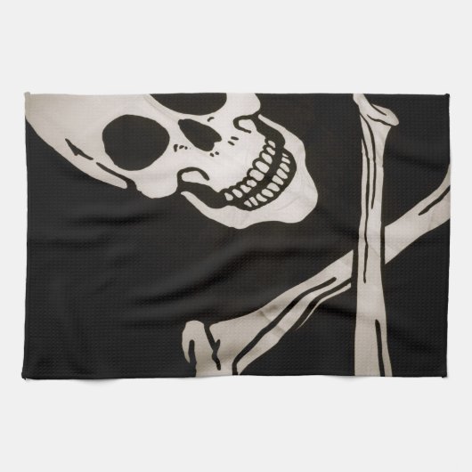 Linge De Cuisine Drapeau 16" de tissu de pirate de jolly roger x (Horizontal)