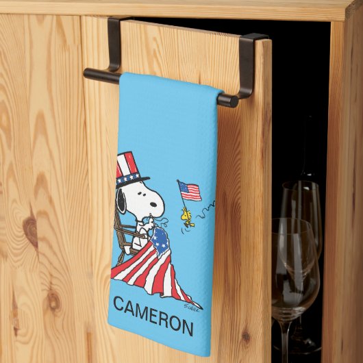 Linge De Cuisine Drapeau 4 juillet à coudre Snoopy (Pliage en tiers)