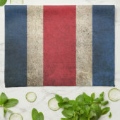 Linge De Cuisine Drapeau affligé par cru du Costa Rica (Plié)