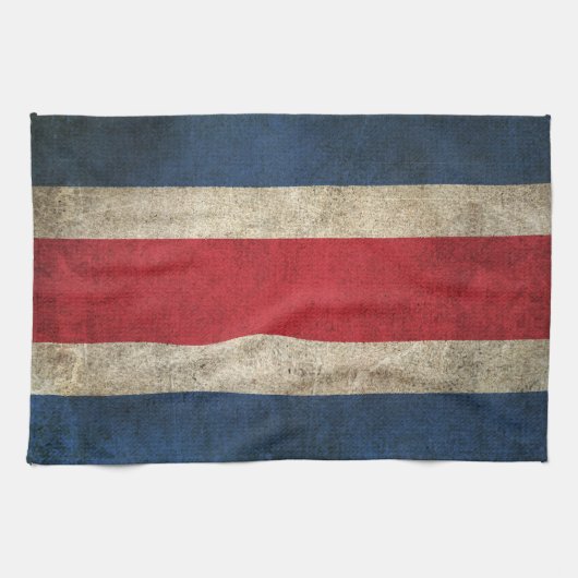Linge De Cuisine Drapeau affligé par cru du Costa Rica (Horizontal)