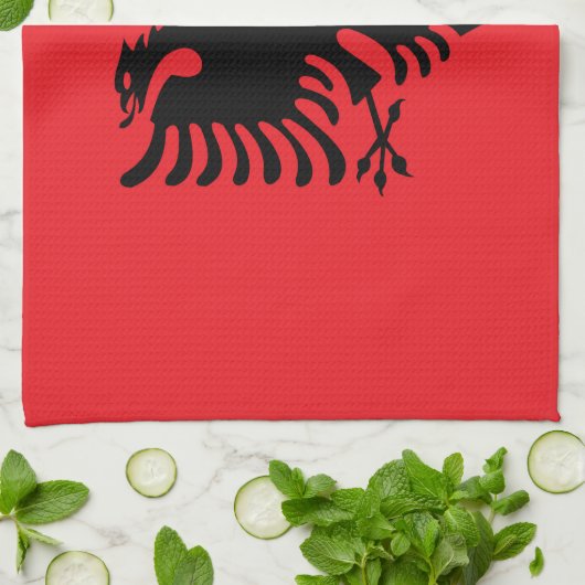 Linge De Cuisine Drapeau albanais (Plié)