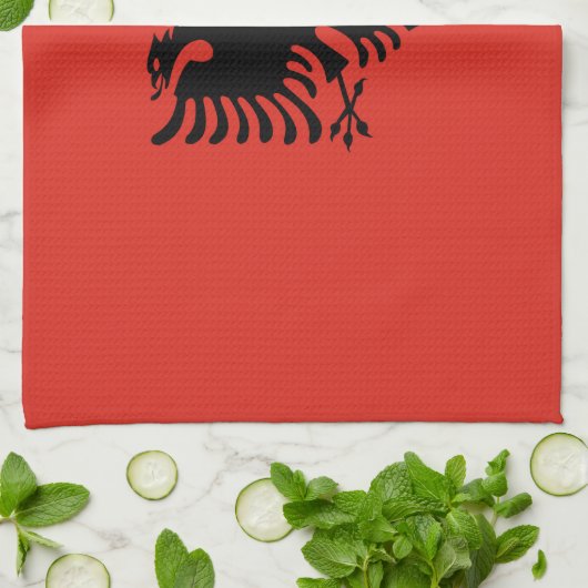 Linge De Cuisine Drapeau albanais (Plié)