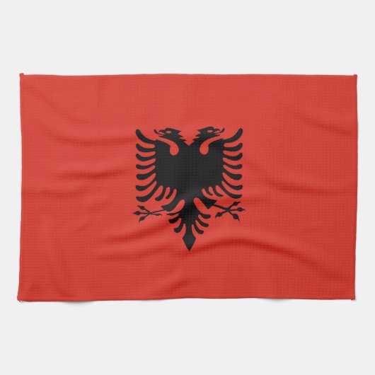 Linge De Cuisine Drapeau albanais (Horizontal)