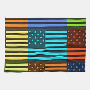 Linge De Cuisine Drapeau américain à carreaux multicolore : Ve mode
