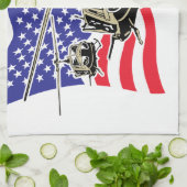 Linge De Cuisine Drapeau américain avec hélicoptères (Plié)
