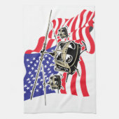 Linge De Cuisine Drapeau américain avec hélicoptères (Vertical)