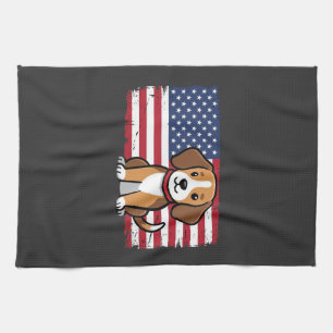 Linge De Cuisine Drapeau américain Chien Vector patriotique