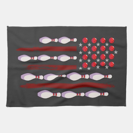 Linge De Cuisine Drapeau américain de Bowling (Horizontal)