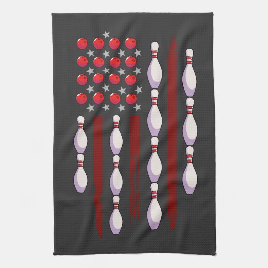 Linge De Cuisine Drapeau américain de Bowling (Vertical)