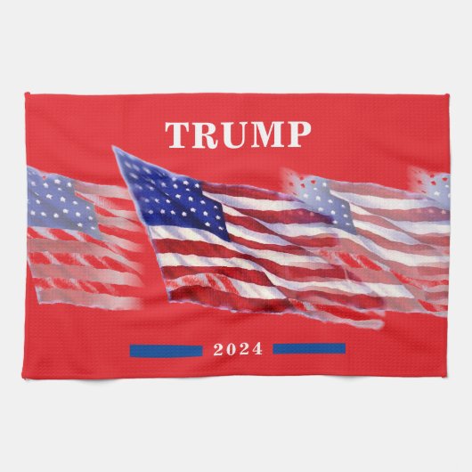 Linge De Cuisine Drapeau américain Donald Trump 2024 (Horizontal)