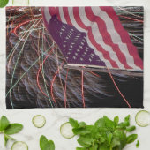 Linge De Cuisine Drapeau américain et feux d'artifice (Plié)