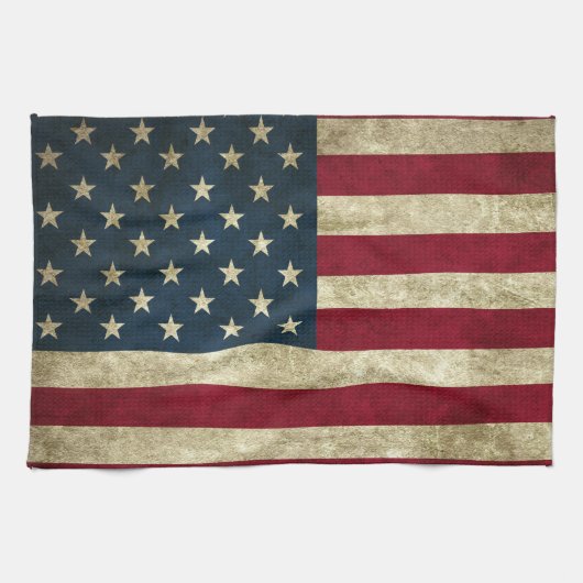 Linge De Cuisine Drapeau américain grunge (Horizontal)