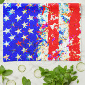 Linge De Cuisine Drapeau américain Grunge (Plié)