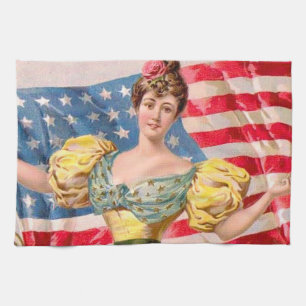 Linge De Cuisine Drapeau américain Lady Liberty Independence