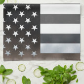 Linge De Cuisine Drapeau américain noir et blanc (Plié)