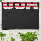 Linge De Cuisine Drapeau Américain Patriotique Pour Hommes Femmes E (Plié)