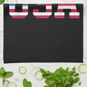 Linge De Cuisine Drapeau américain Patriotique Rouge Blanc Bleu Éto (Plié)