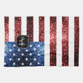 Linge De Cuisine Drapeau américain rouge bleu étincelles parties sc (Horizontal)