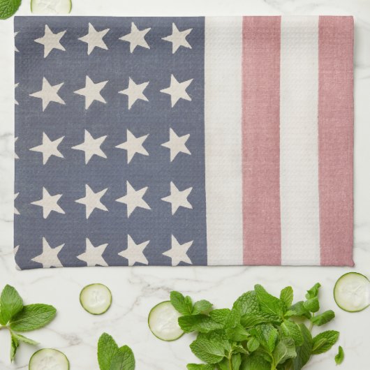Linge De Cuisine Drapeau américain rustique Americana (Plié)
