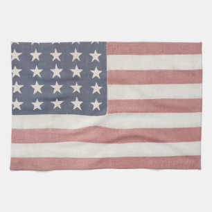 Linge De Cuisine Drapeau américain rustique Americana
