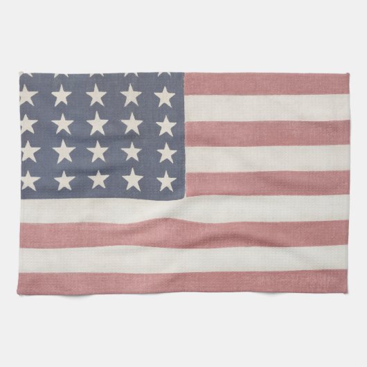 Linge De Cuisine Drapeau américain rustique Americana (Horizontal)