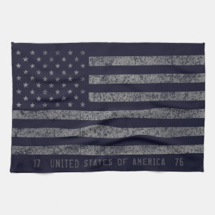 Linge De Cuisine Drapeau américain Vintage bleu foncé USA