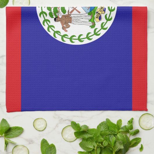 Linge De Cuisine Drapeau bélizien (Plié)