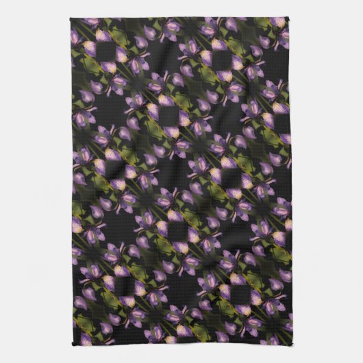 Linge De Cuisine Drapeau bleu Iris Fleur Motif Abstrait (Vertical)