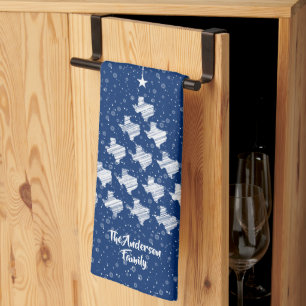 Linge De Cuisine Drapeau Bleu Scribblé Texas Arbre de Noël