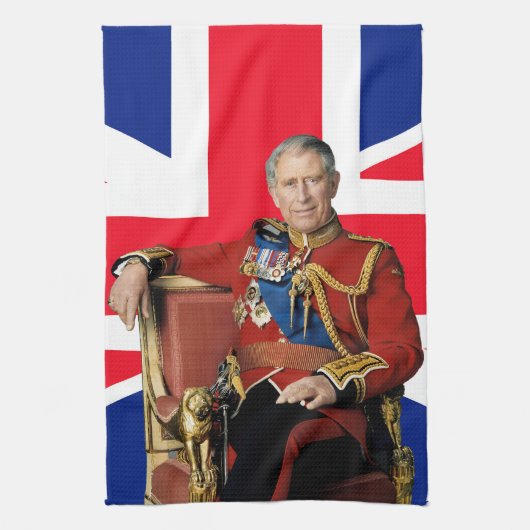 Linge De Cuisine Drapeau britannique King Charles III (Vertical)