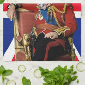 Linge De Cuisine Drapeau britannique King Charles III Salutation de (Plié)