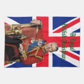 Linge De Cuisine Drapeau britannique King Charles III Salutation de (Horizontal)