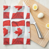 Linge De Cuisine Drapeau canadien Feuille d'érable Image patriotiqu (Quart Plié)