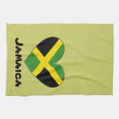 Linge De Cuisine Drapeau cardiaque jamaïcain (Horizontal)