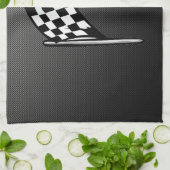 Linge De Cuisine Drapeau Checkered de sembler de fibre de carbone (Plié)