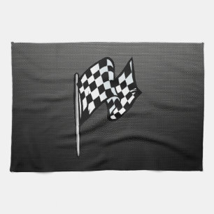 Linge De Cuisine Drapeau Checkered de sembler de fibre de carbone